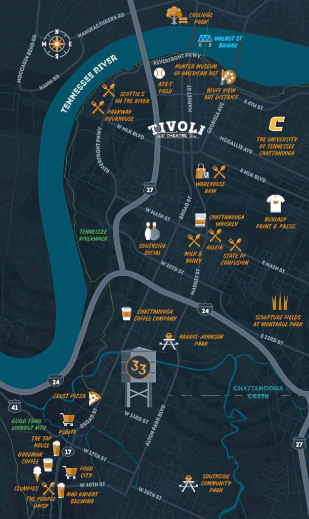 Apartments in Chattanooga A comprehensive map showcasing the city of Lincoln, Nebraska for those searching for apartments in Chattanooga.